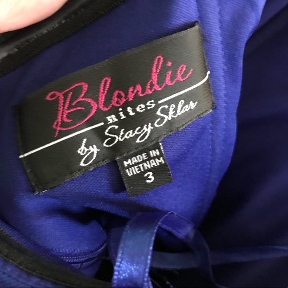 Navy Blue Strapless Prom Dress - Picture 6 of 6